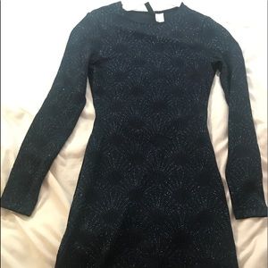 Navy backless Sheer sparkly dress